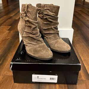 BCBG Brown Suede Ankle Bootie